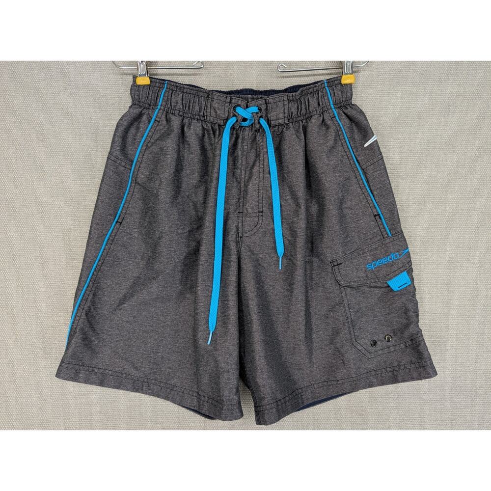 Speedo Swim Trunks Size Small Gray & Blue